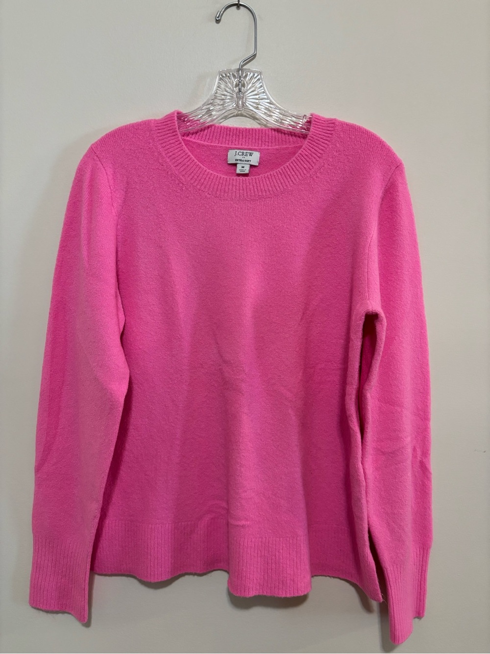 J. Crew Crewneck Sweater in Hot Pink - Picture 2 of 5